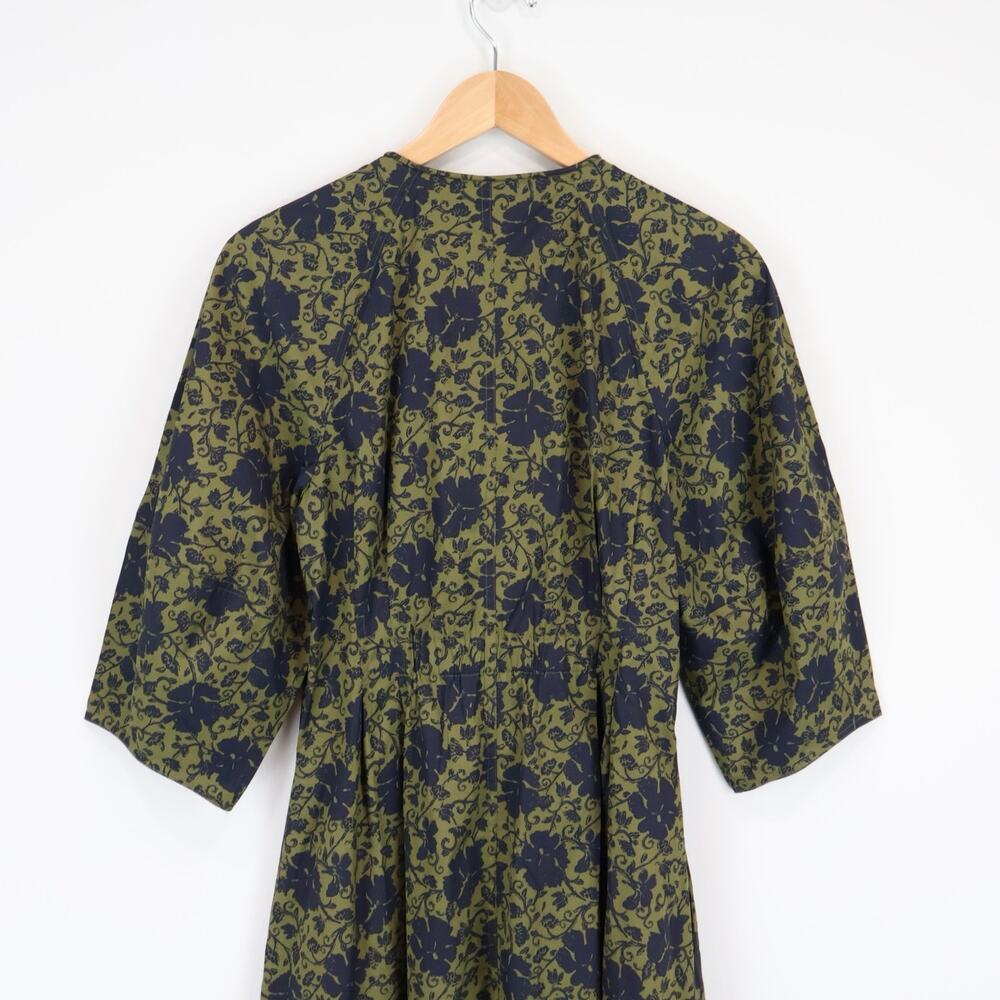 NWT Madewell Sculptural-Sleeve Pleated Poplin Mini Dress Chateau Olive Size 4 - Picture 7 of 10